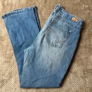 Reign Women Medium Wash Bootcut Jeans Size 16 Regular Stretch Blue Denim